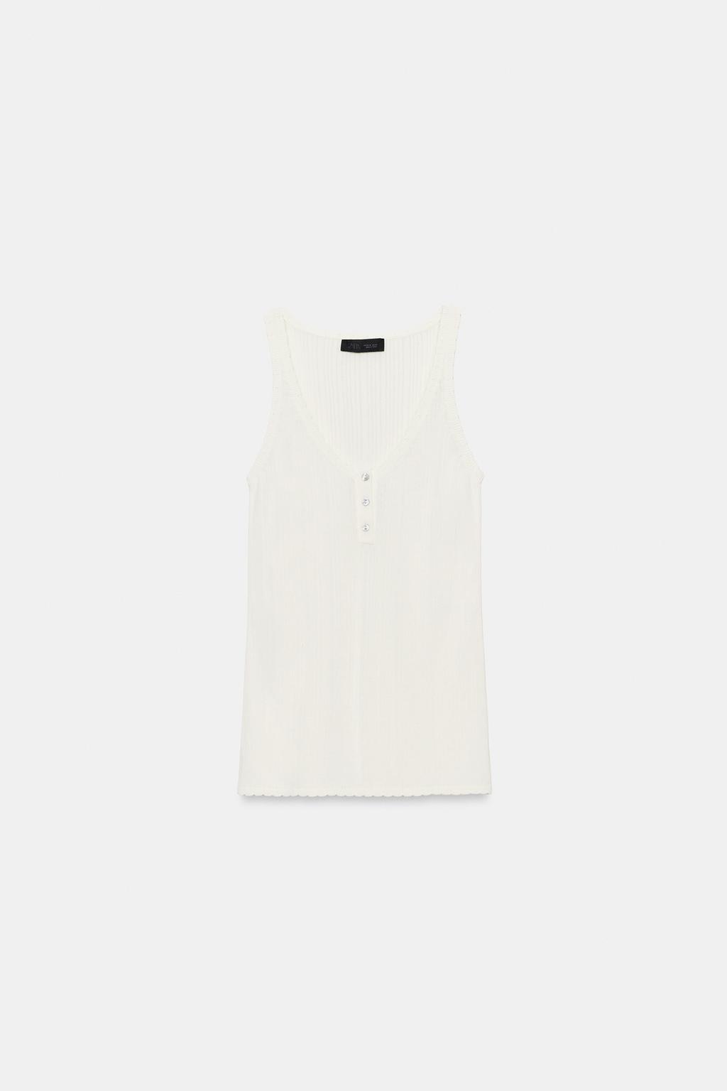 ТРИКОТАЖНЫЙ ТОП С КРУГЛЫМ ВЫРЕЗОМ