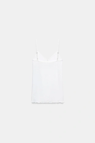 Хлопковый топ на бретелях- Заказать в России