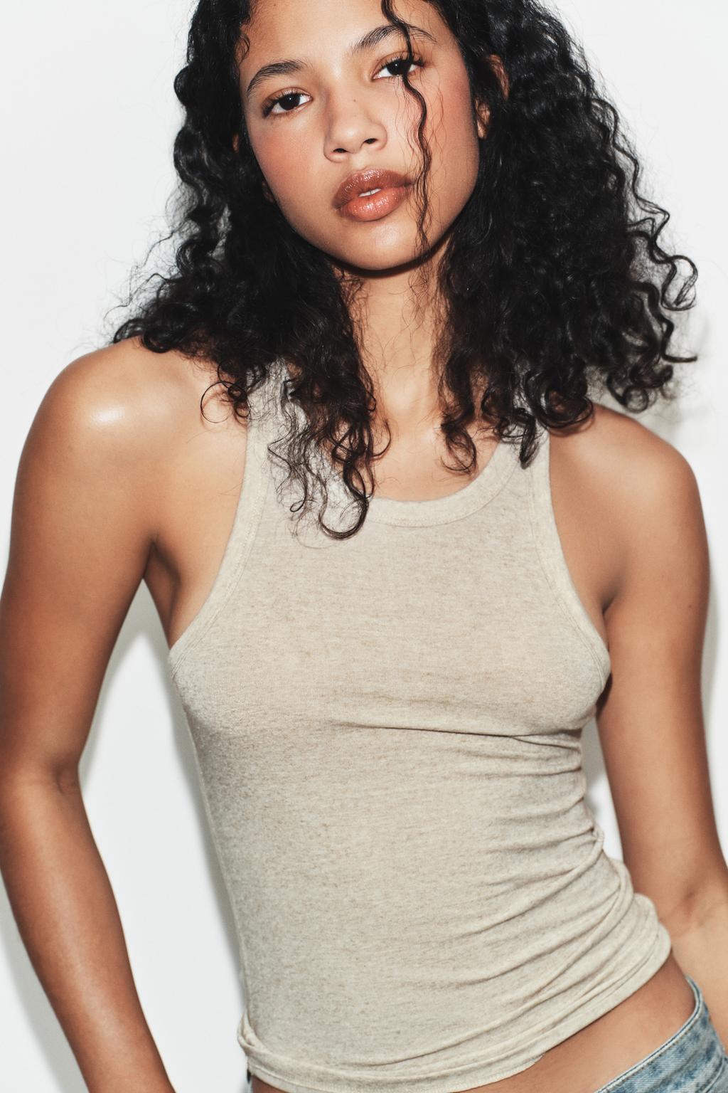 ТОП С ГОРЛОВИНОЙ ХАЛТЕР ИЗ СМЕСОВОГО ЛЬНА