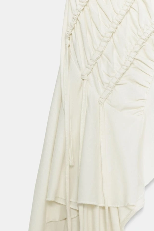 Топ асимметричного кроя со сборками- Заказать в России