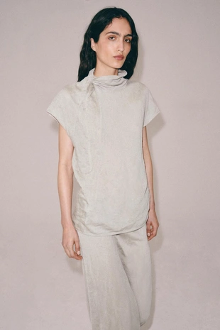 Купить Zara Топ с узлом из жатого трикотажа