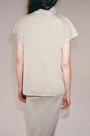 Sand / Marl | 2893/015/081 - Zara Топ с узлом из жатого трикотажа