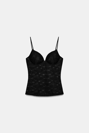 Топ на бретелях с кружевом- Заказать в России