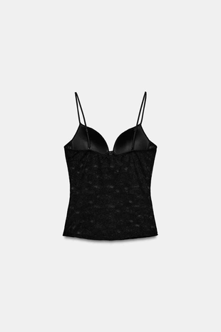 Топ на бретелях с кружевом- Заказать в России