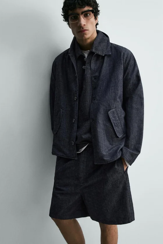 ДЖИНСОВАЯ КУРТКА-РУБАШКА СВОБОДНОГО КРОЯ