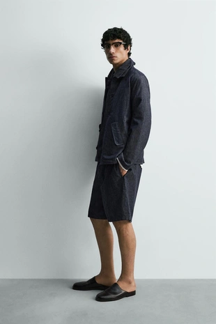 Джинсовая куртка-рубашка свободного кроя- Заказать в России