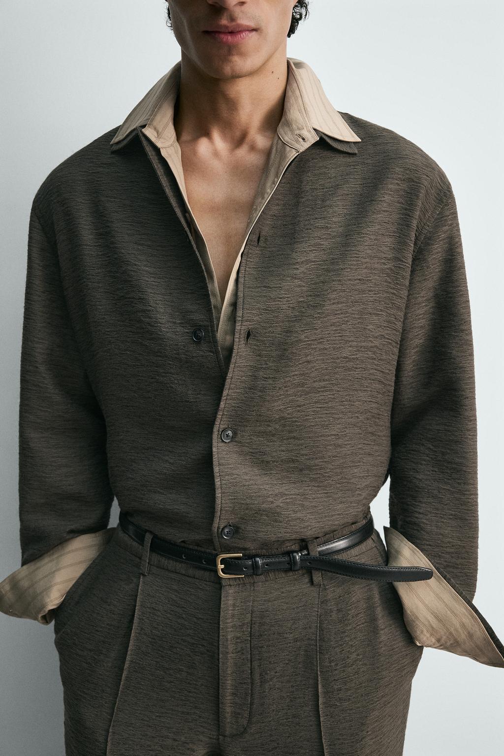 КУРТКА-РУБАШКА ИЗ СТРУЯЩЕЙСЯ ТКАНИ