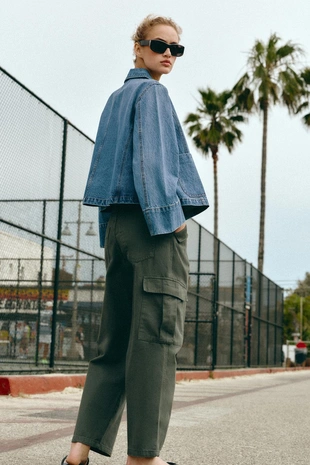 Укороченная джинсовая куртка Z1975- Заказать в России