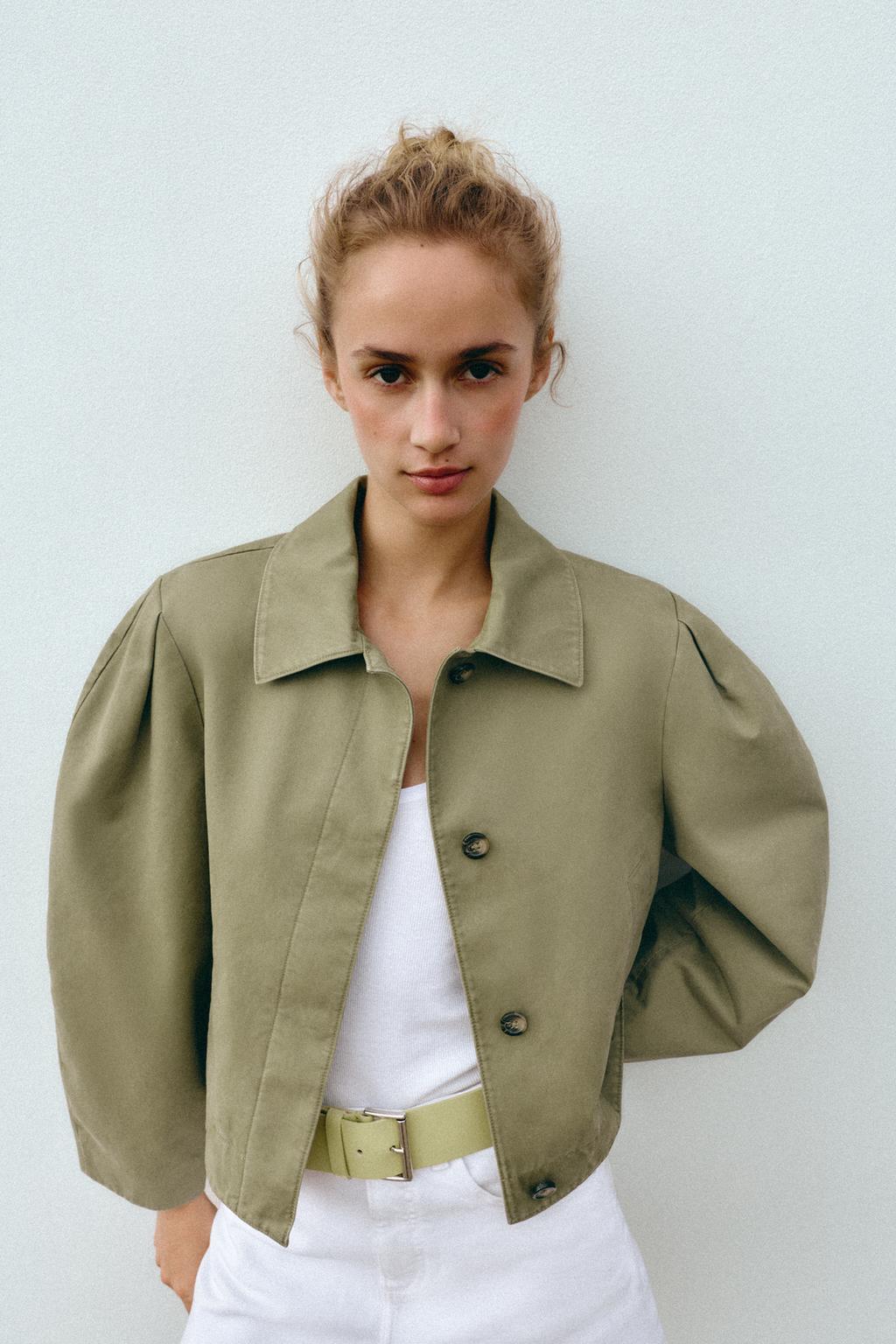 УКОРОЧЕННАЯ КУРТКА С ЭФФЕКТОМ ПОТЕРТОСТИ