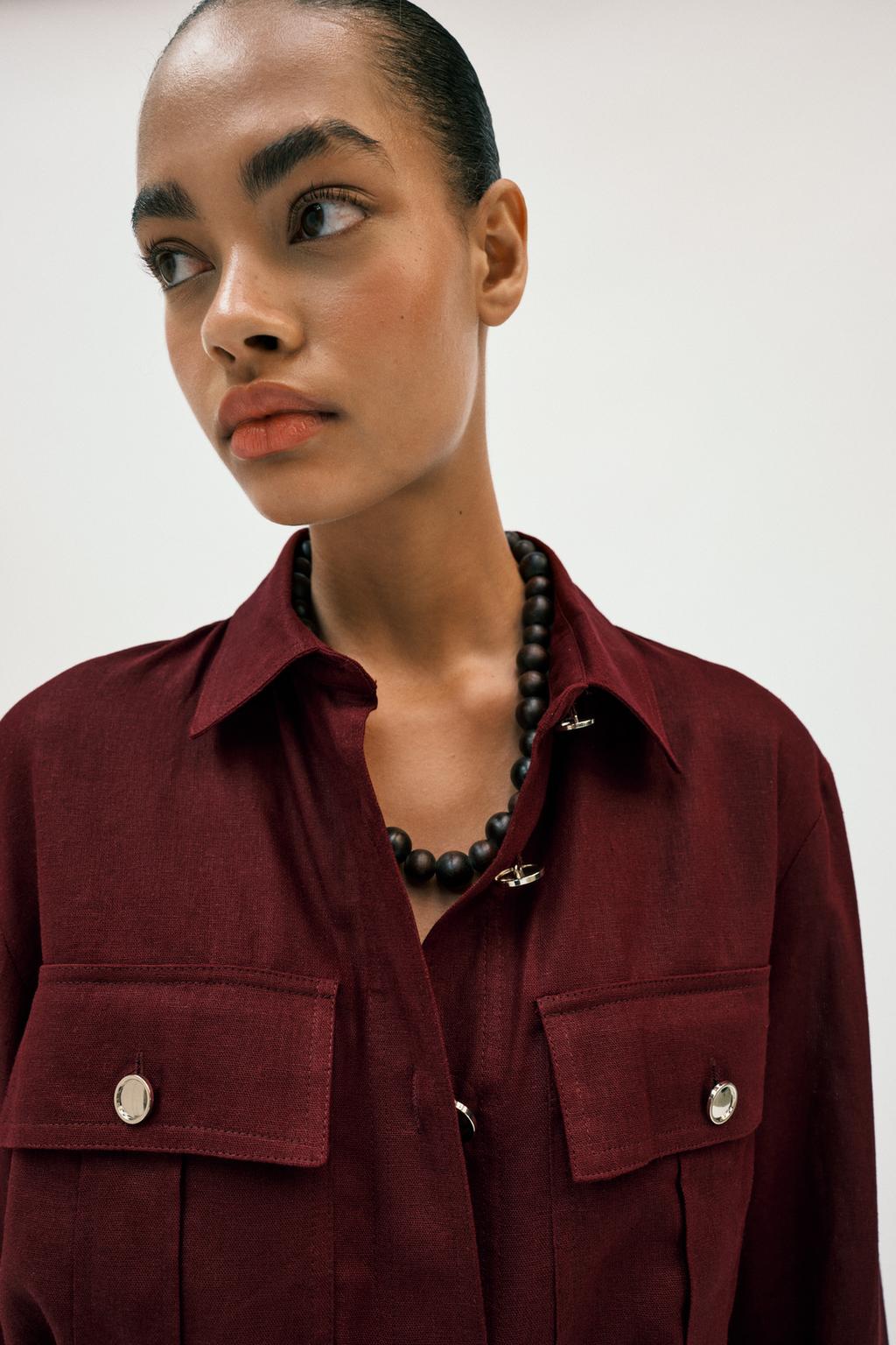 КУРТКА-САФАРИ ИЗ ЛЬНА С РЕМНЕМ