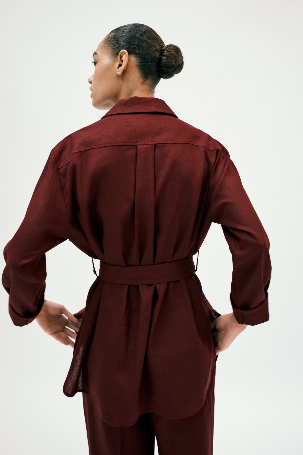 КУРТКА-САФАРИ ИЗ ЛЬНА С РЕМНЕМ