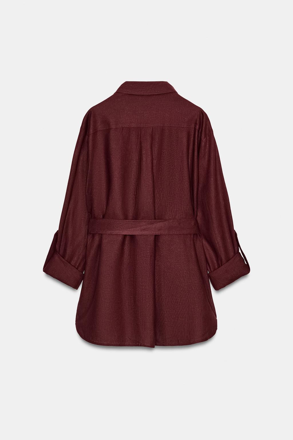 КУРТКА-САФАРИ ИЗ ЛЬНА С РЕМНЕМ