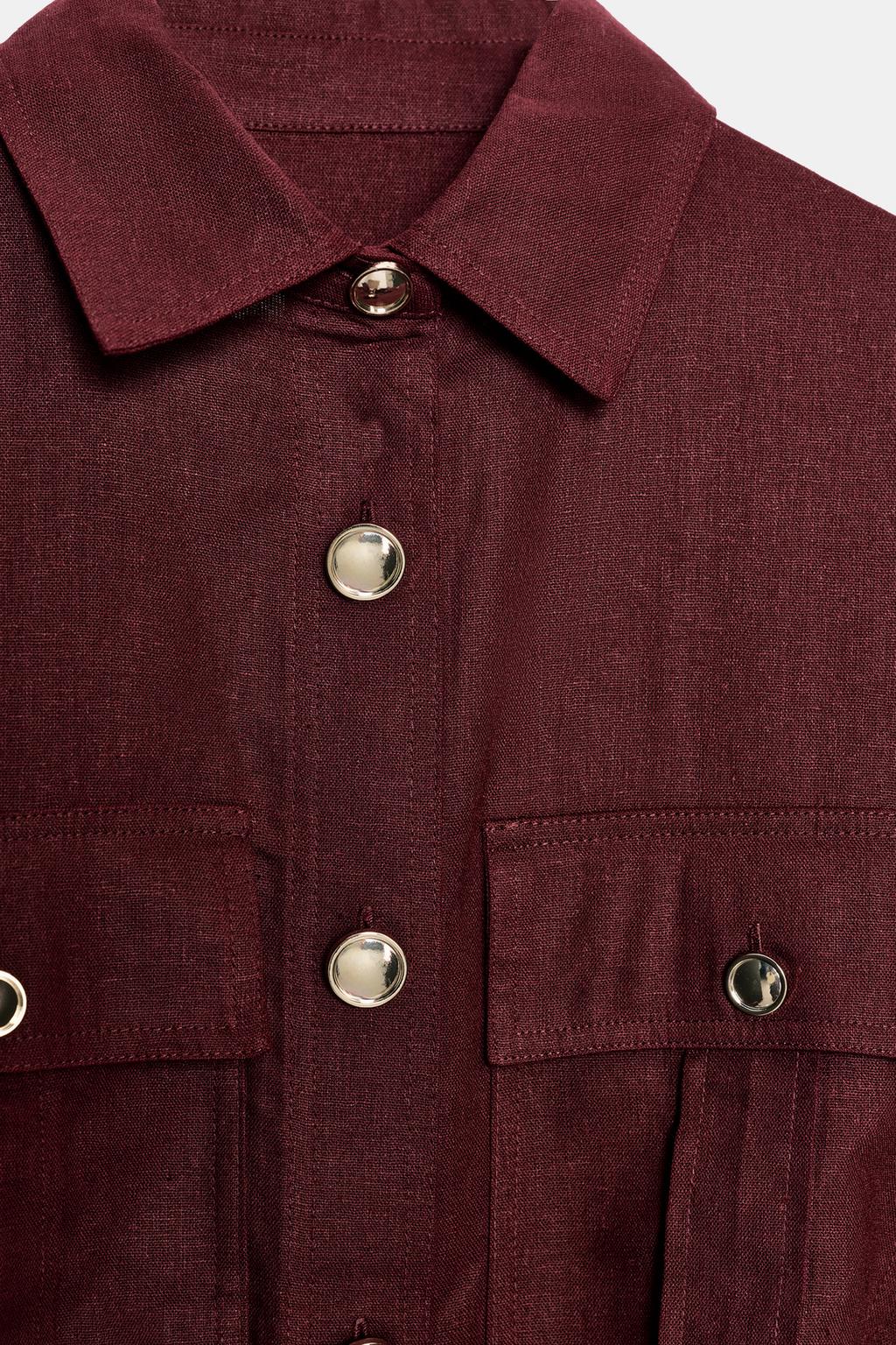 КУРТКА-САФАРИ ИЗ ЛЬНА С РЕМНЕМ