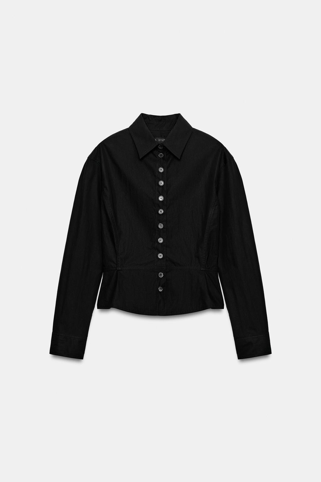 РУБАШКА С БАСКОЙ И ПУГОВИЦАМИ — ZW COLLECTION