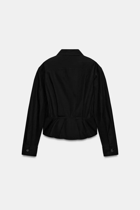 РУБАШКА С БАСКОЙ И ПУГОВИЦАМИ — коллекция Zara «ZW»