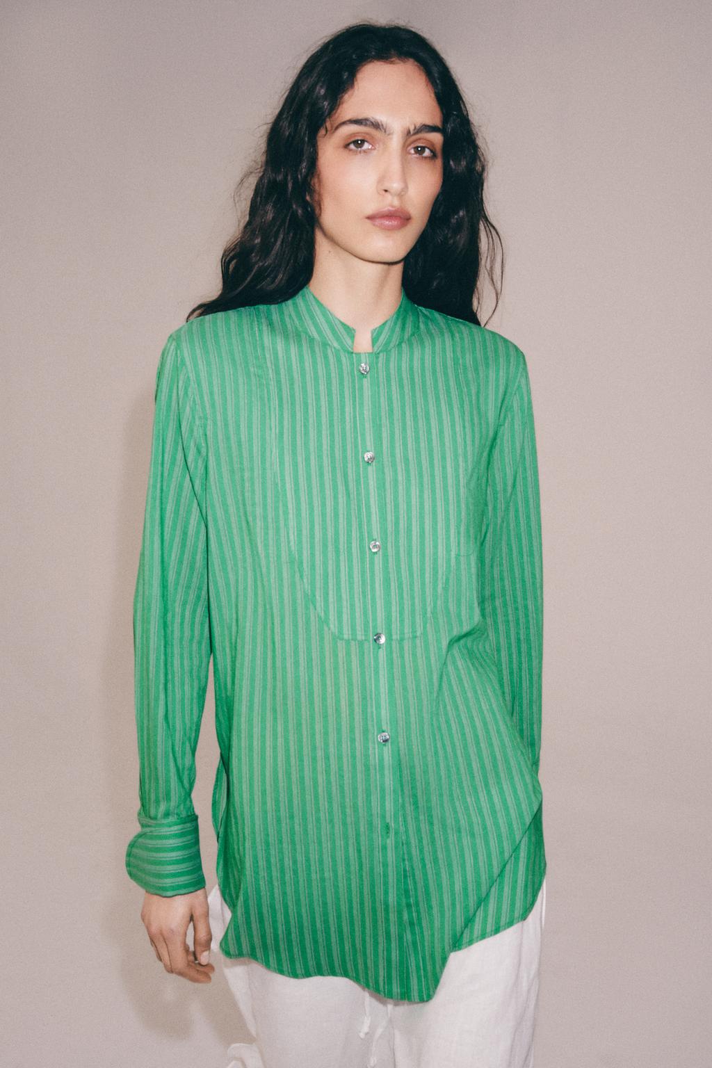 РУБАШКА В ПОЛОСКУ С НАГРУДНИКОМ — ZW COLLECTION