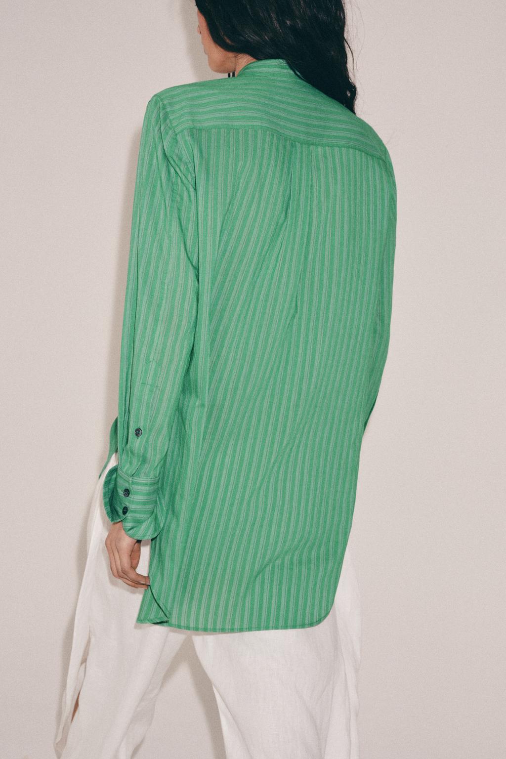 РУБАШКА В ПОЛОСКУ С НАГРУДНИКОМ — ZW COLLECTION