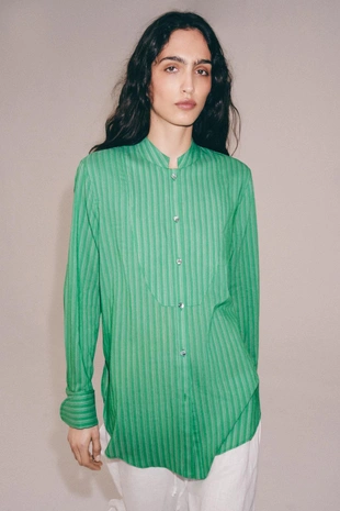 Рубашка в полоску с нагрудником — Zw Collection- Заказать в России