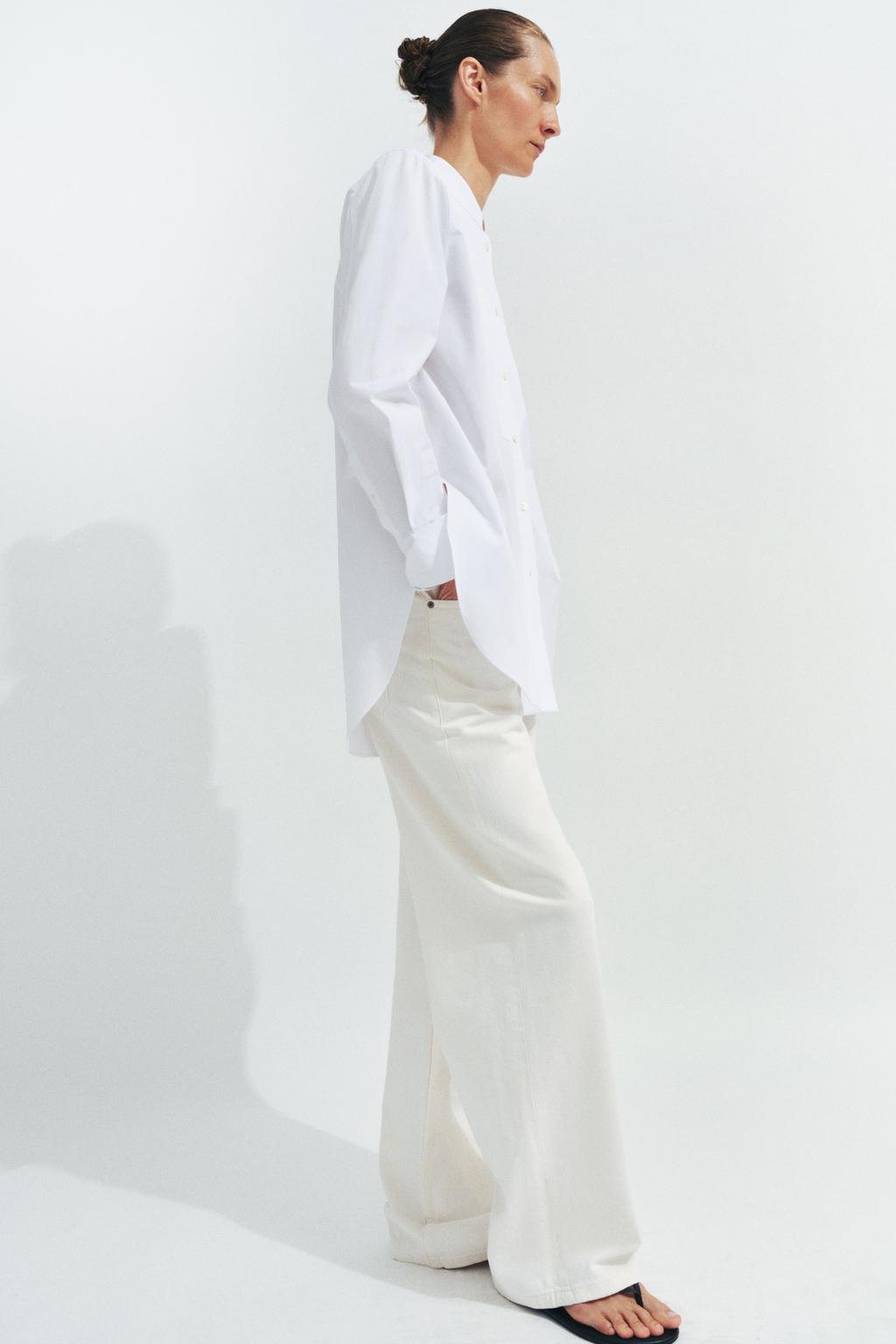 РУБАШКА ИЗ ПОПЛИНА С НАГРУДНОЙ ПЛАНКОЙ — ZW COLLECTION