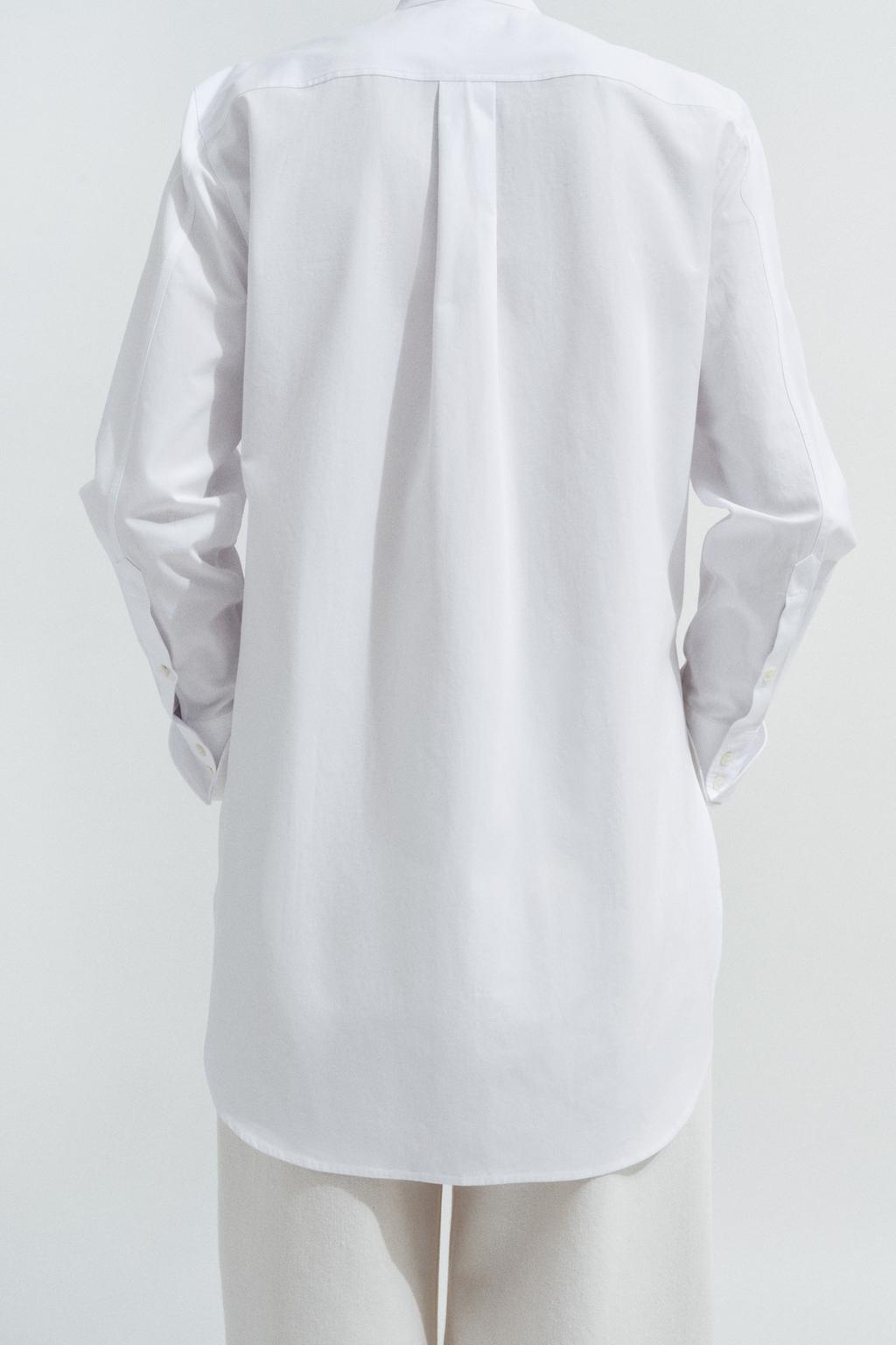РУБАШКА ИЗ ПОПЛИНА С НАГРУДНОЙ ПЛАНКОЙ — ZW COLLECTION