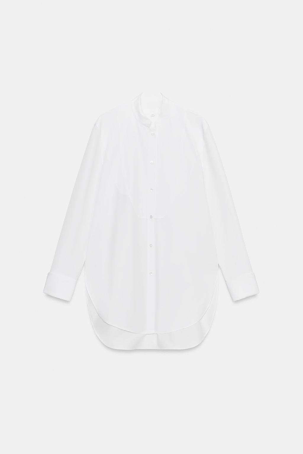 РУБАШКА ИЗ ПОПЛИНА С НАГРУДНОЙ ПЛАНКОЙ — ZW COLLECTION