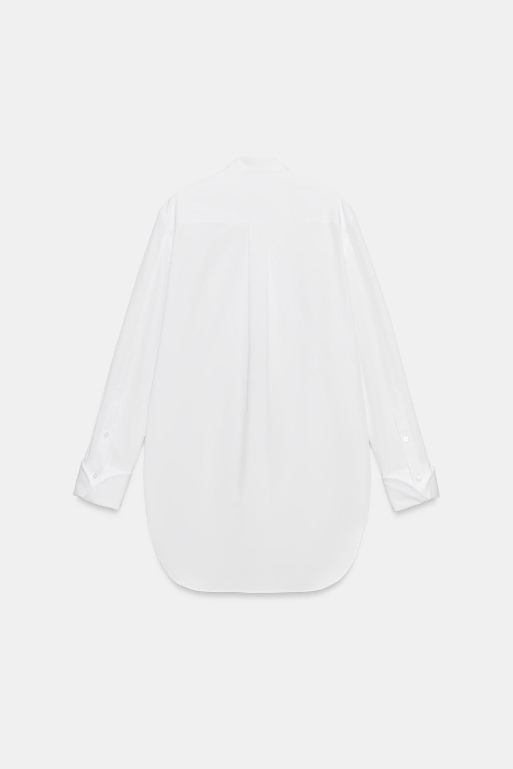 РУБАШКА ИЗ ПОПЛИНА С НАГРУДНОЙ ПЛАНКОЙ — ZW COLLECTION