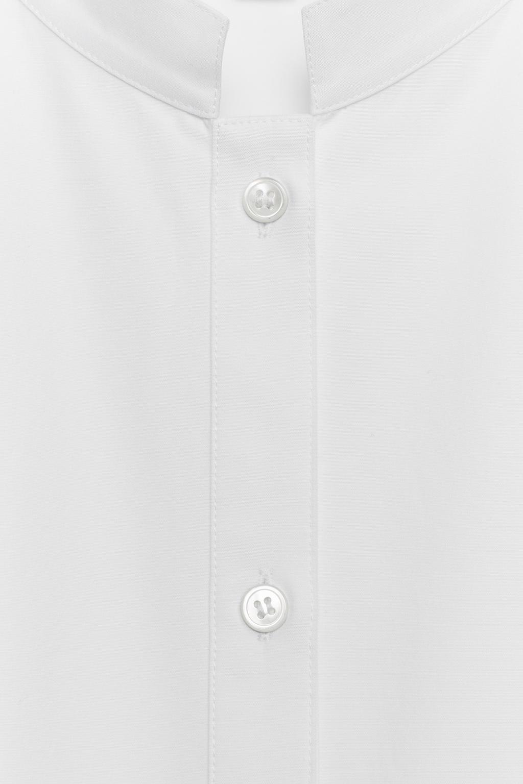 РУБАШКА ИЗ ПОПЛИНА С НАГРУДНОЙ ПЛАНКОЙ — ZW COLLECTION
