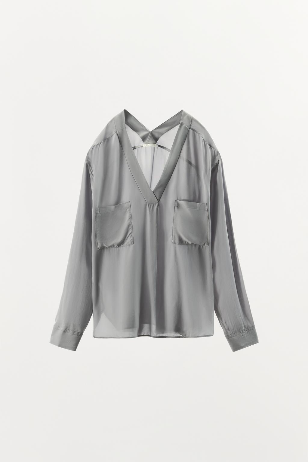 РУБАШКА В ПИЖАМНОМ СТИЛЕ ИЗ 100% ВИСКОЗЫ С КАРМАНАМИ