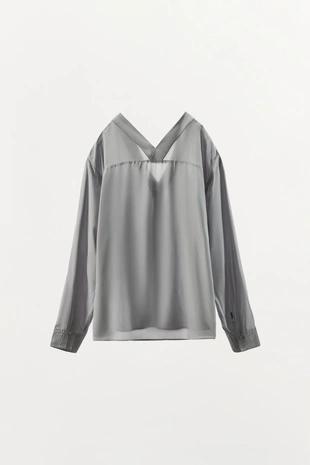 Рубашка в пижамном стиле из 100% вискозы с карманами- Заказать в России