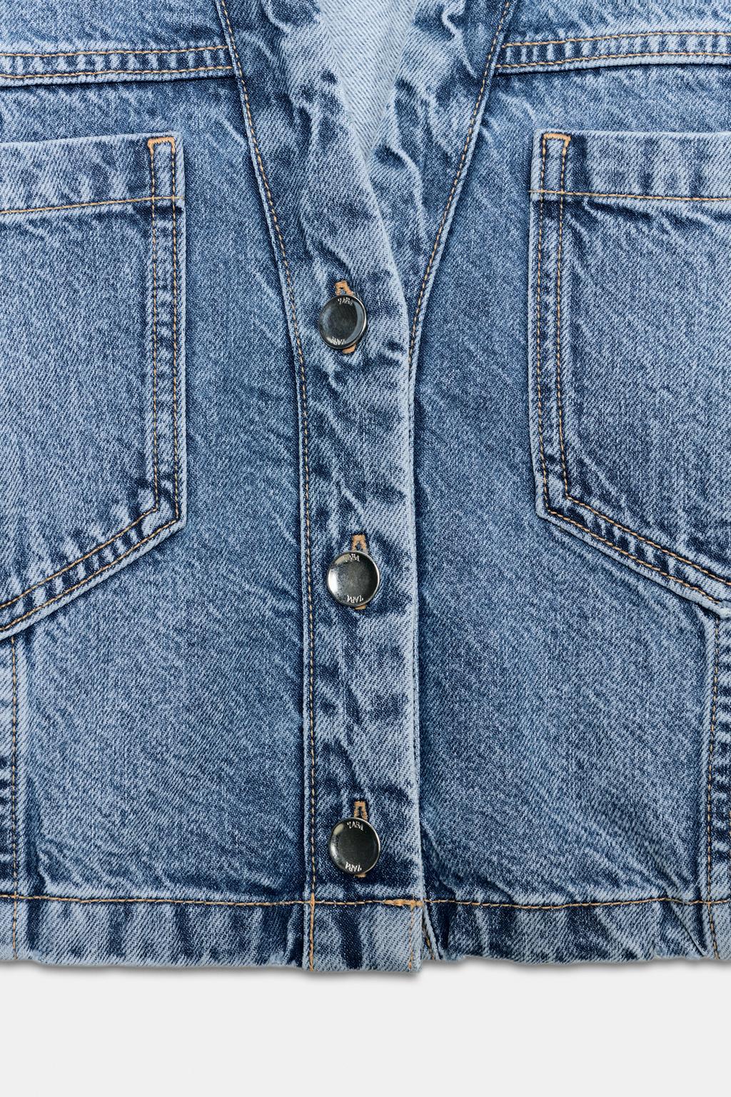 УКОРОЧЕННАЯ ДЖИНСОВАЯ РУБАШКА Z1975