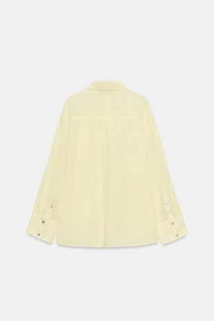 Рубашка оверсайз из газа с карманом- Заказать в России