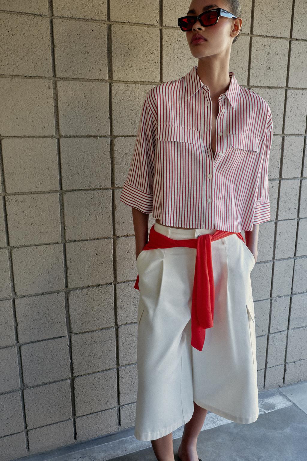 РУБАШКА В ПОЛОСКУ ИЗ ЛЬНА