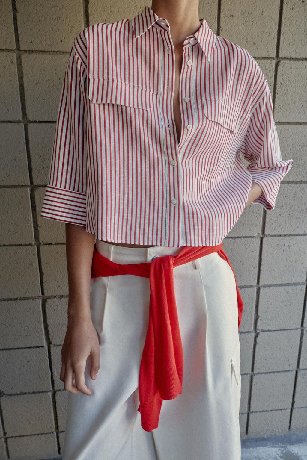 РУБАШКА В ПОЛОСКУ ИЗ ЛЬНА