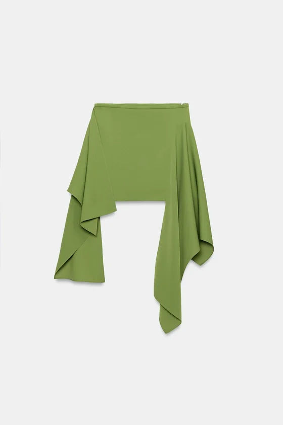КОРОТКАЯ ЮБКА С ОСТРЫМ ПОДОЛОМ — коллекция Zara «ZW»