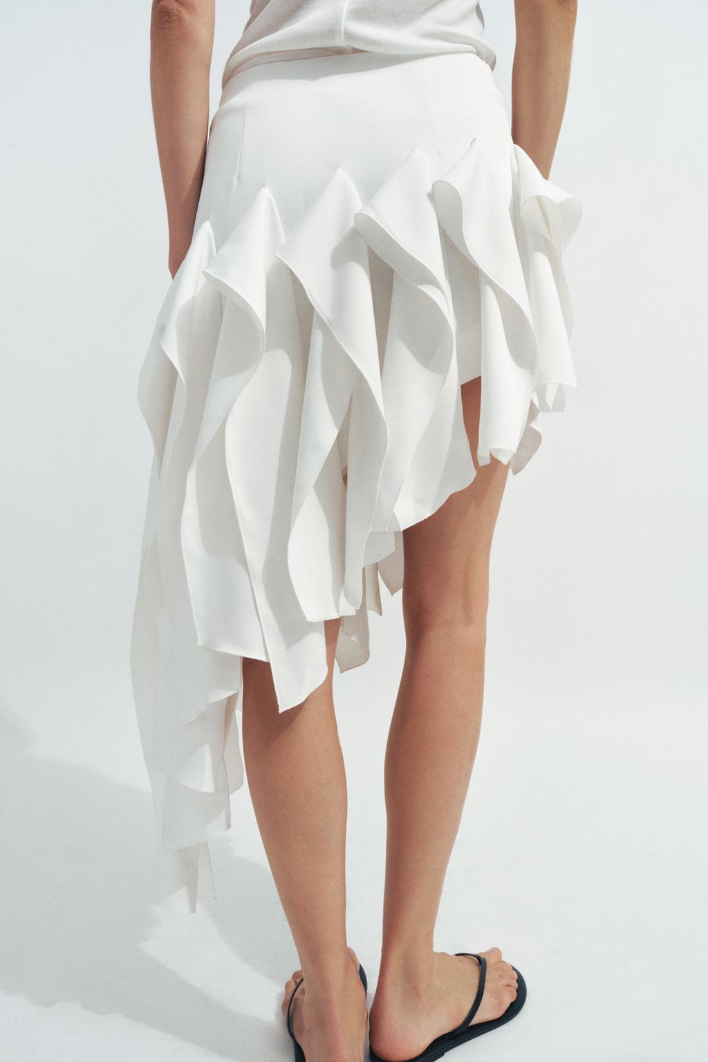 ЮБКА АСИММЕТРИЧНОГО КРОЯ С ВОЛАНАМИ — ZW COLLECTION