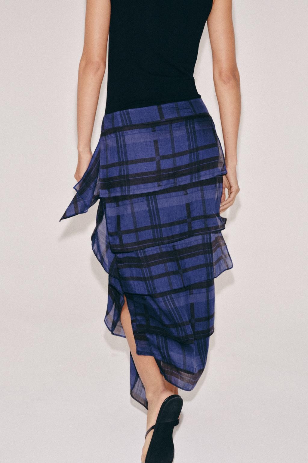 ЮБКА МИДИ В КЛЕТКУ — ZW COLLECTION