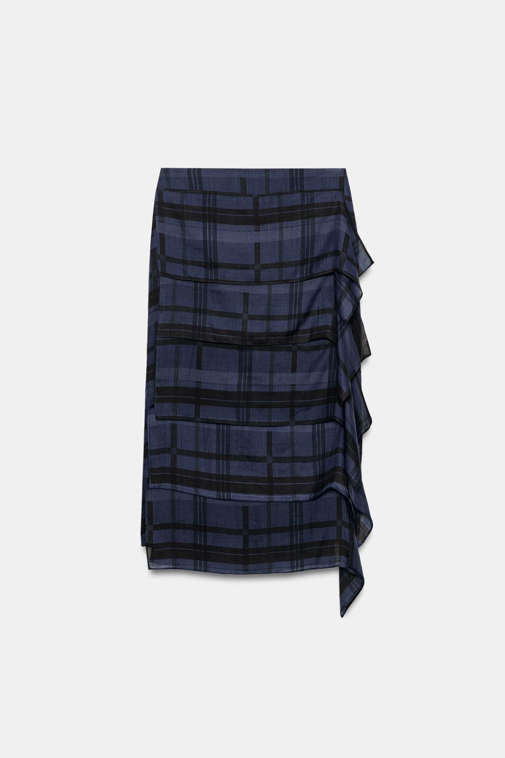 ЮБКА МИДИ В КЛЕТКУ — ZW COLLECTION