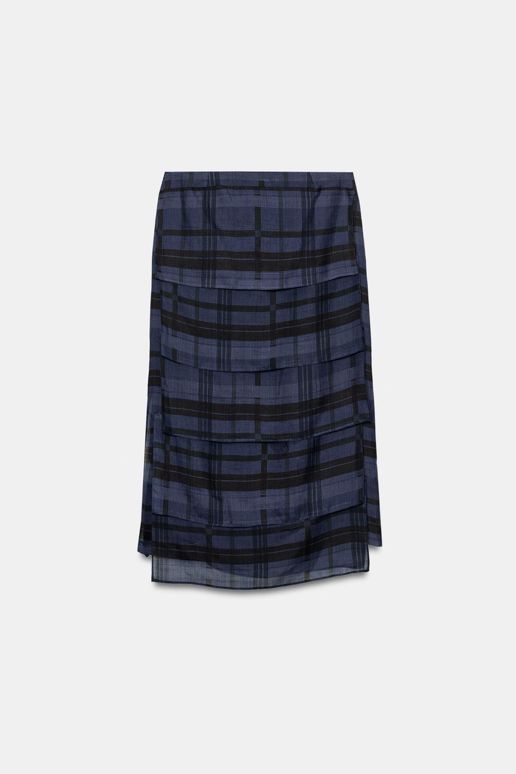 ЮБКА МИДИ В КЛЕТКУ — ZW COLLECTION