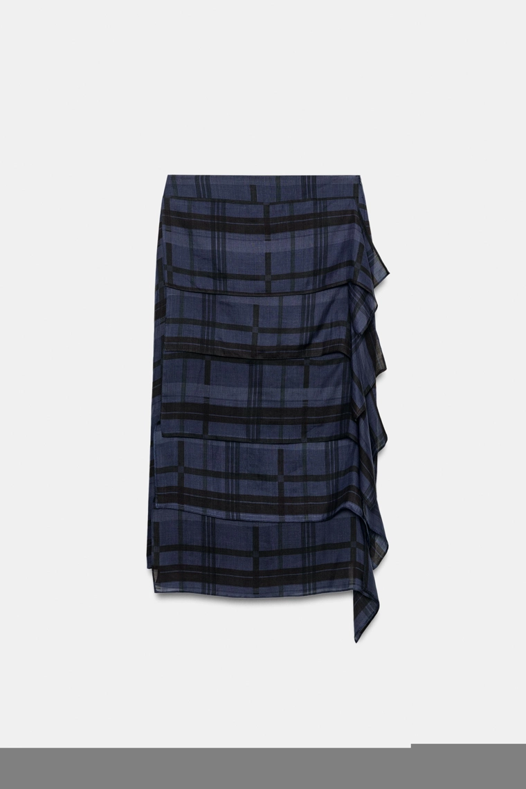 Юбка-миди из коллекции zw из рамие в клетку