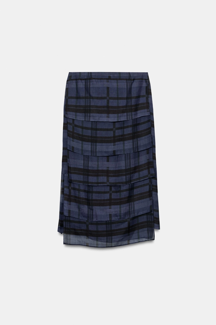 Юбка-миди из коллекции zw из рамие в клетку