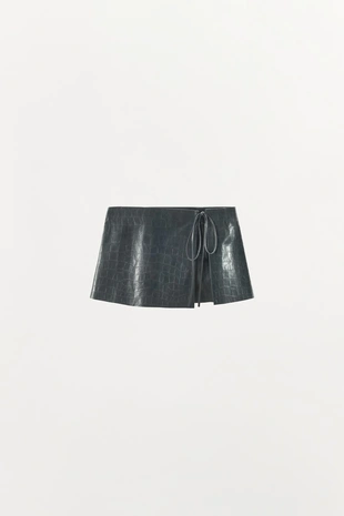 Юбка-ремень из 100% натуральной кожи с тиснением- Заказать в России