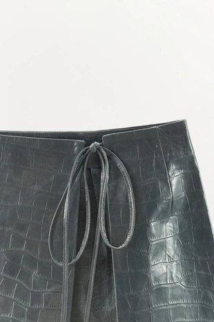 Юбка-ремень из 100% натуральной кожи с тиснением- Заказать в России