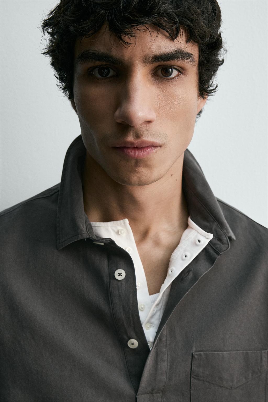 РУБАШКА ПОЛО ИЗ СТРУЯЩЕЙСЯ ТКАНИ