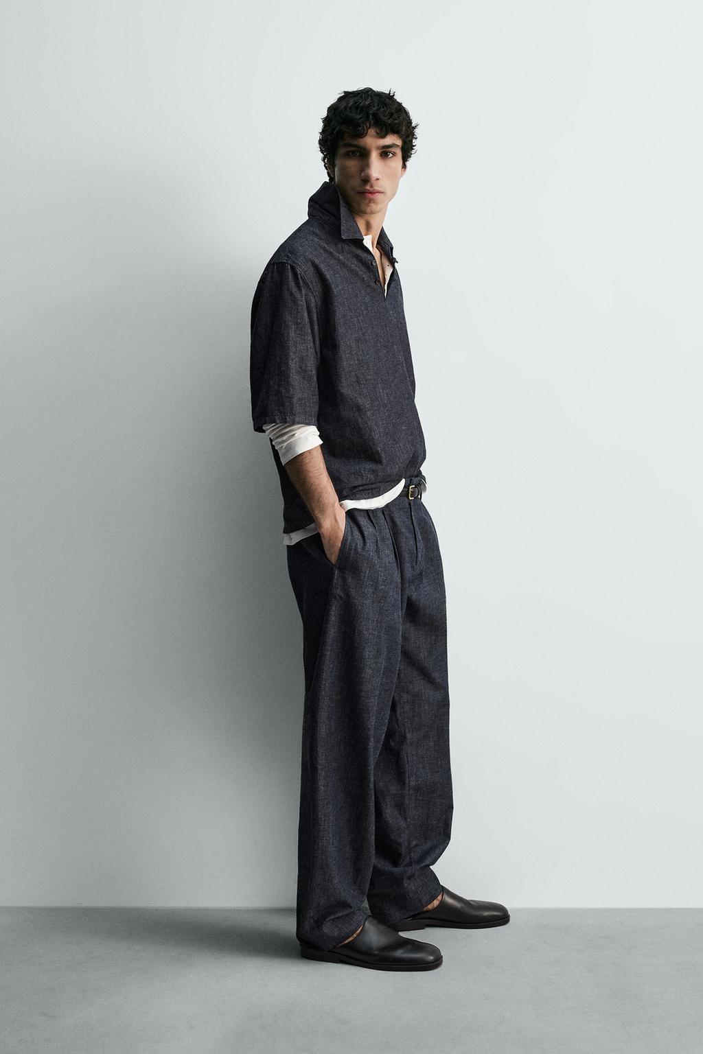 ДЖИНСОВАЯ РУБАШКА ПОЛО СВОБОДНОГО КРОЯ