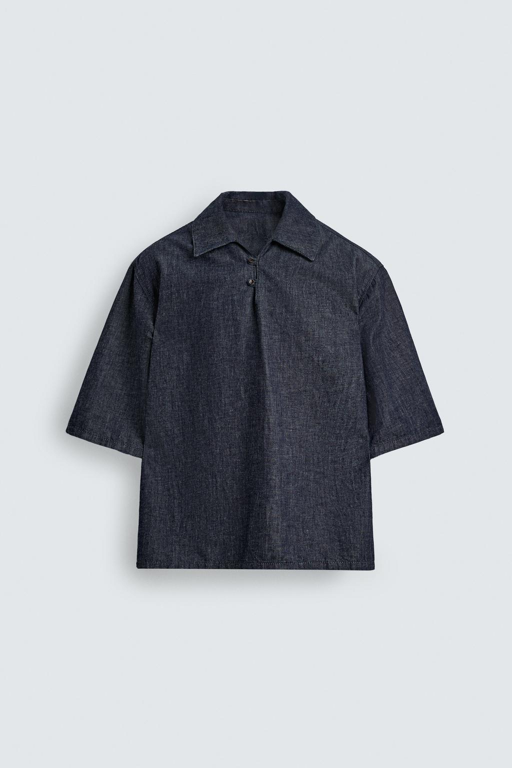 ДЖИНСОВАЯ РУБАШКА ПОЛО СВОБОДНОГО КРОЯ