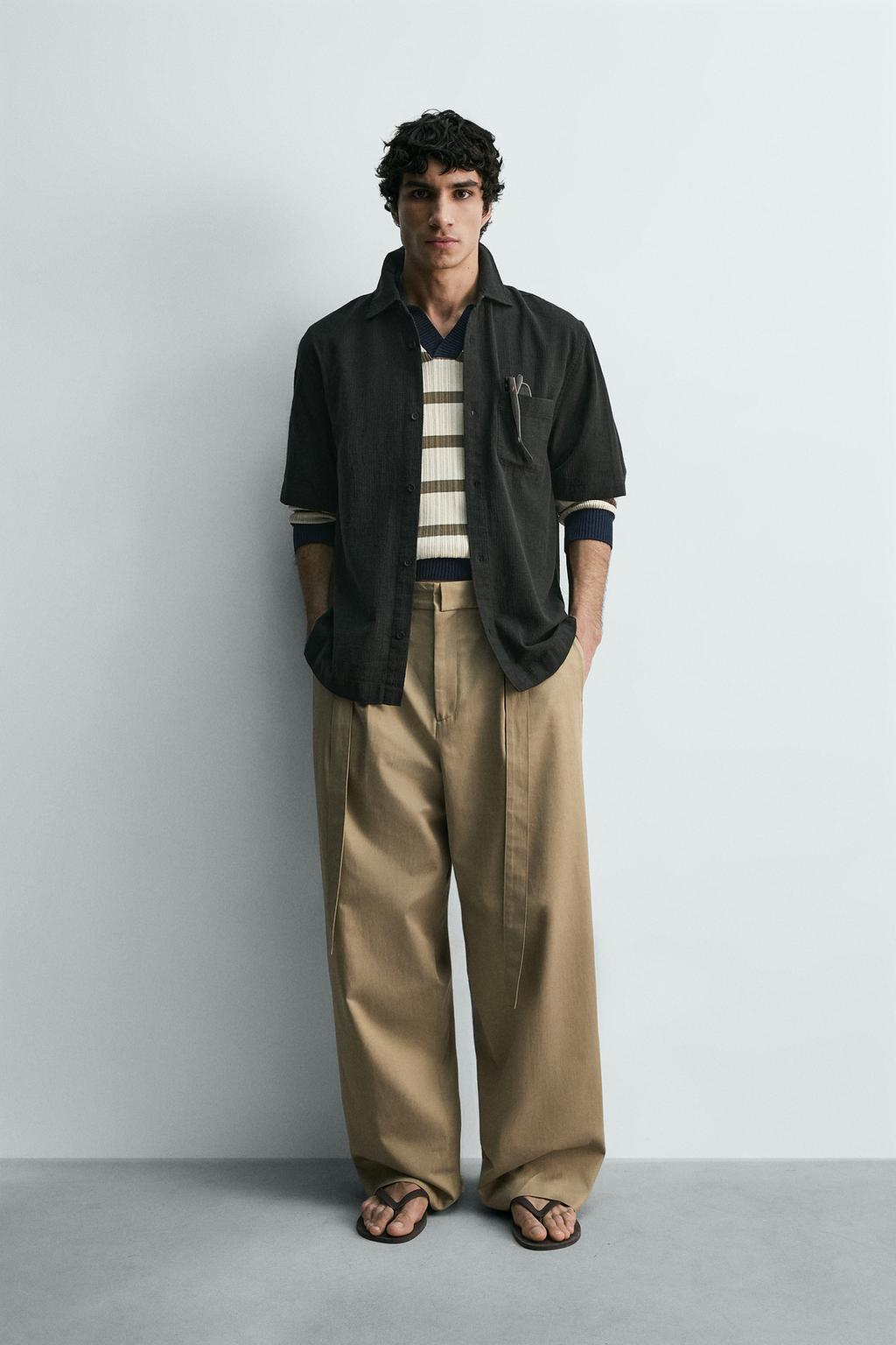 РУБАШКА В КЛЕТКУ ИЗ РЕЛЬЕФНОЙ ТКАНИ