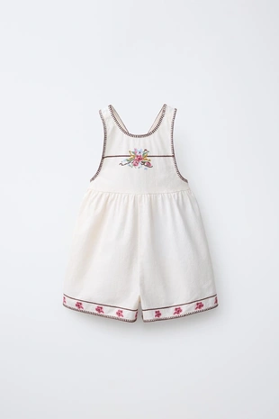 Короткий комбинезон с вышивкой крестиком- Заказать в России