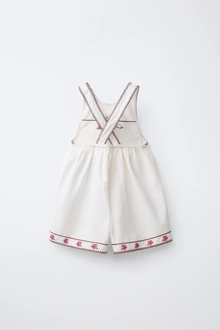 Короткий комбинезон с вышивкой крестиком- Заказать в России