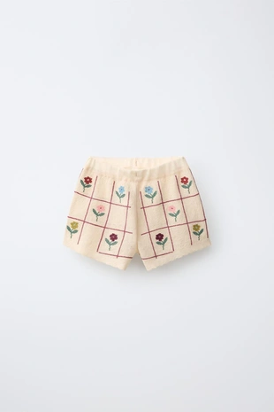 Трикотажные шорты с цветочным принтом- Заказать в России