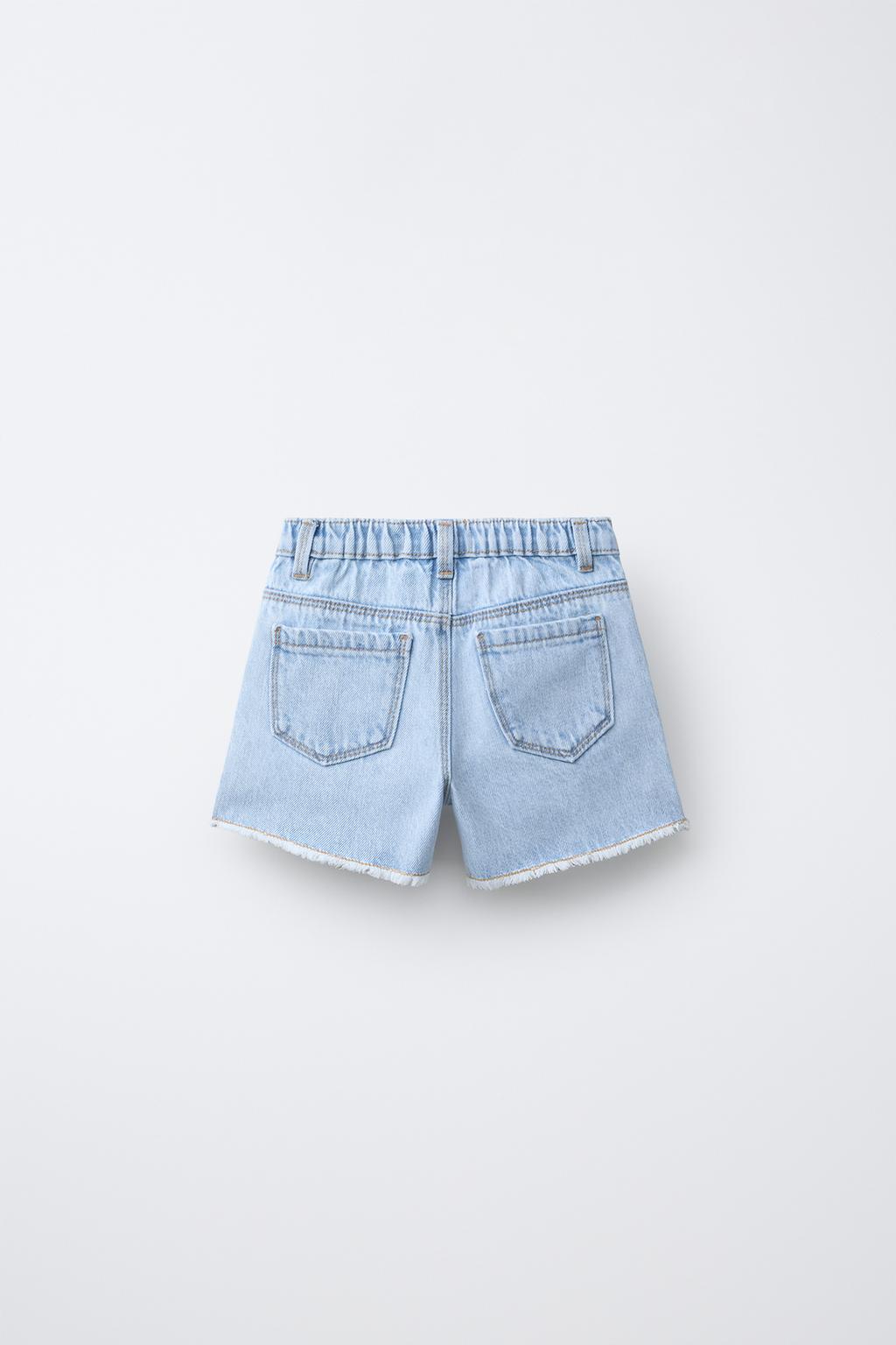 ДЖИНСОВЫЕ ШОРТЫ MOM FIT С ЦВЕТОЧНЫМ КРУЖЕВОМ КРОШЕ